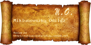 Miklusovszky Odiló névjegykártya